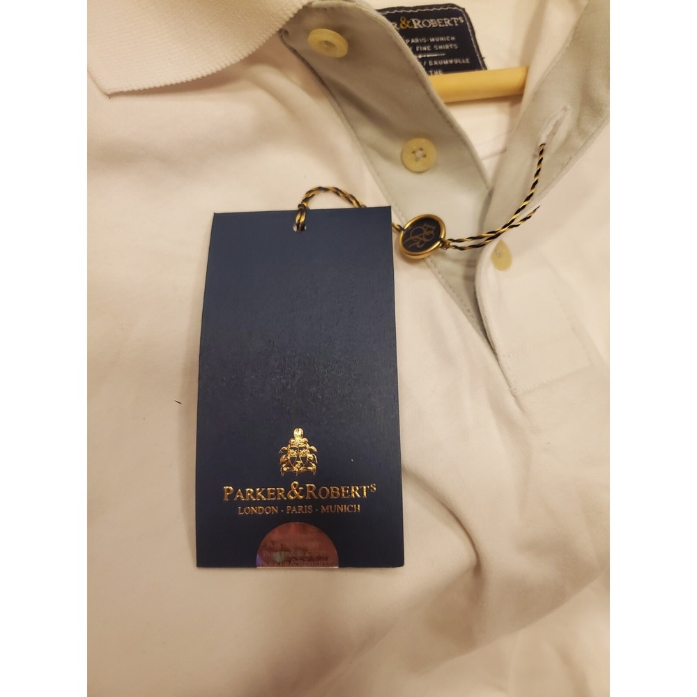 Parker & Roberts Mens Polo Shirt New With‎ Tags Schnittger Hides Leather Splits - Picture 4 of 5